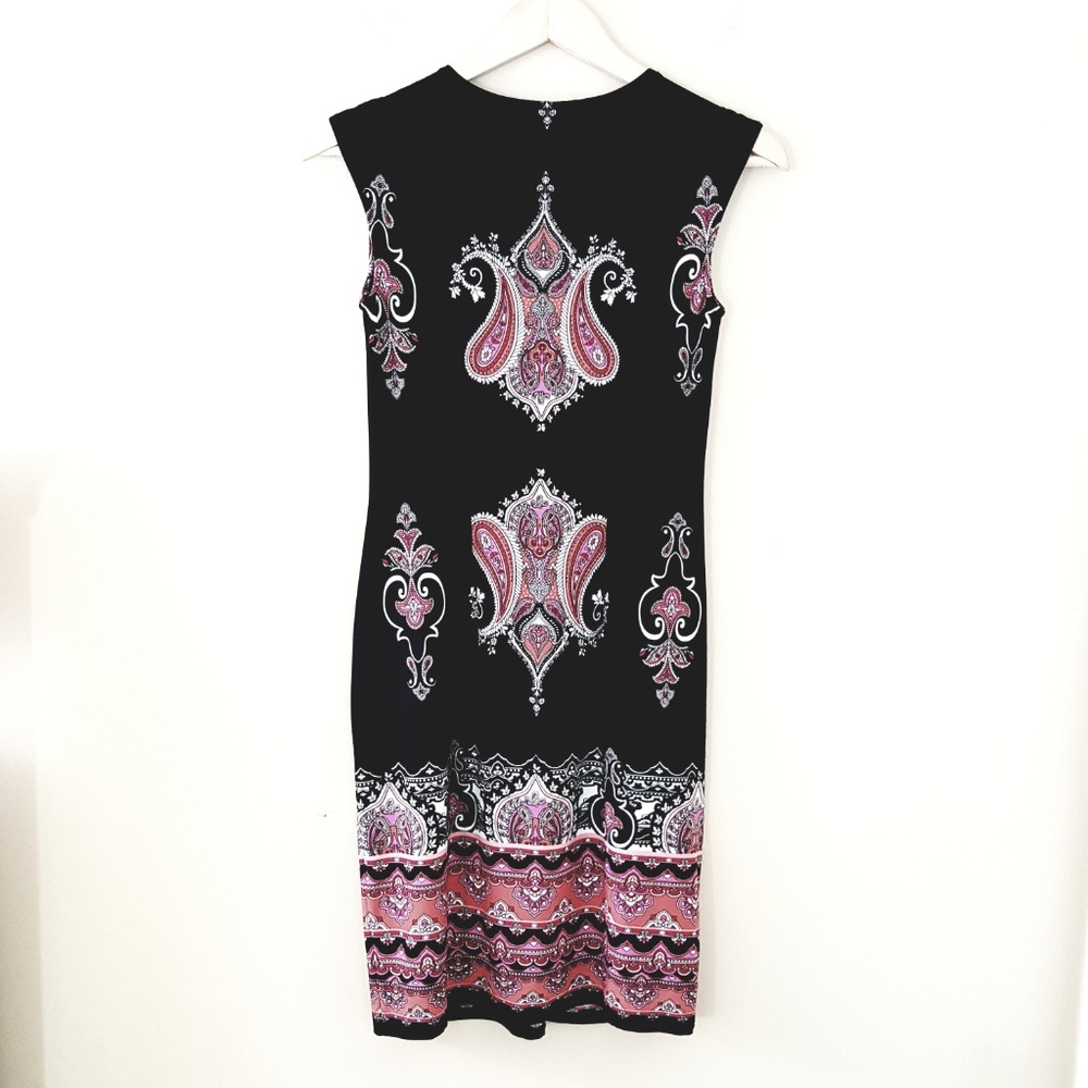 London Times // Black & Pink Paisley Shift Dress - Picture 3 of 6